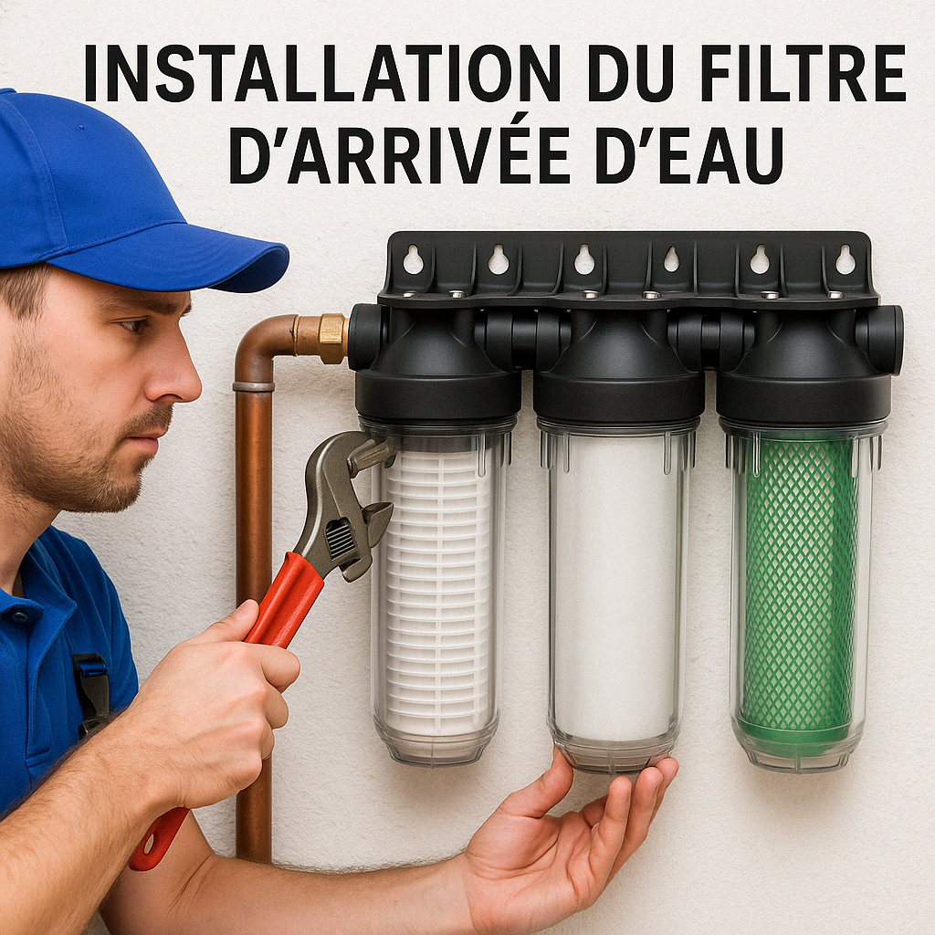 Installation du filtre d'arrivée d'eau